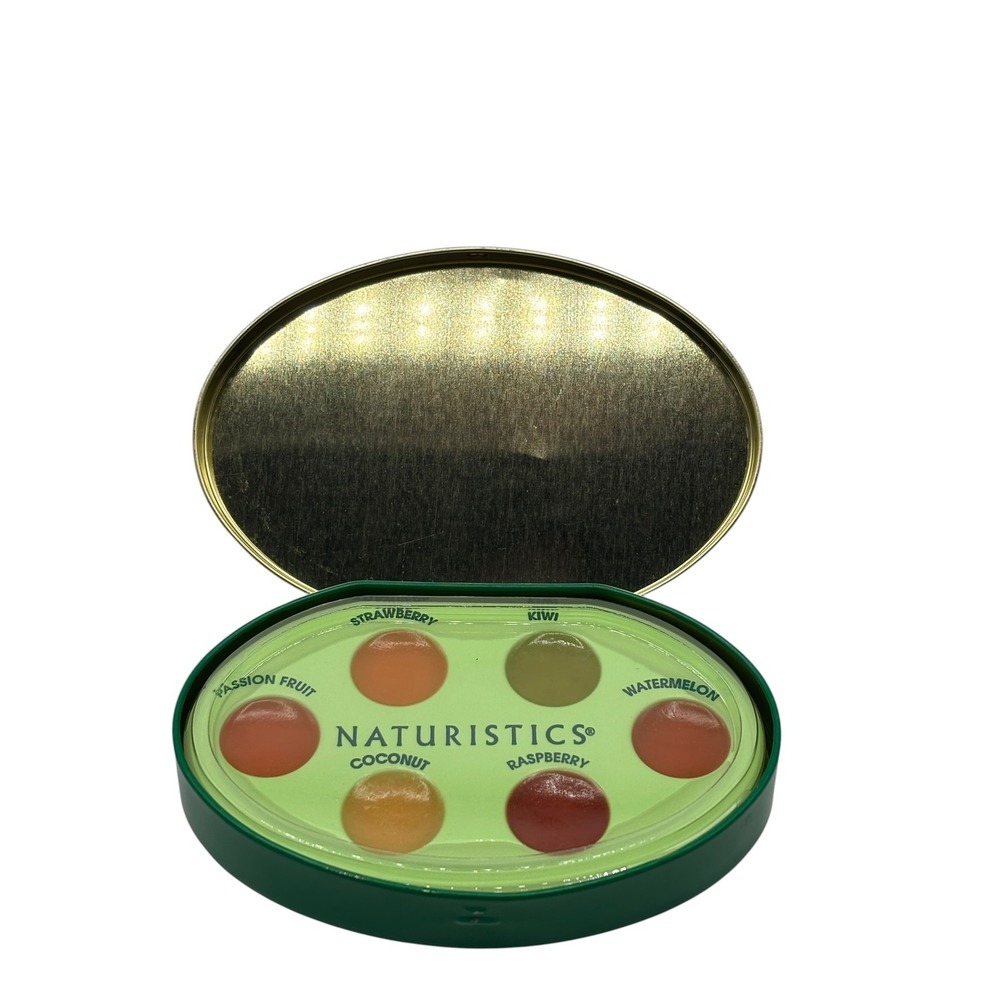 Vintage 1997 Naturistics Lip Treats Natural Fruit Flavor Lip Gloss Balm Tin NOS